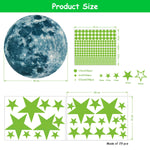 HASTHIP 3D Luminous Wall Stickers for Kids Room with 30cm Moon and 435pcs Stars | Waterproof PVC Night Glow Decoration