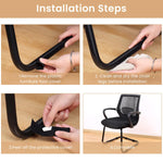 12pcs Chair Feet Pads Non-Skid Felt Pad Glides for Cantilever Chairs Noise Reduction Pads Floor ProtectorsHook and Loop Chair Feet Pad Straps for Cantilever Chair