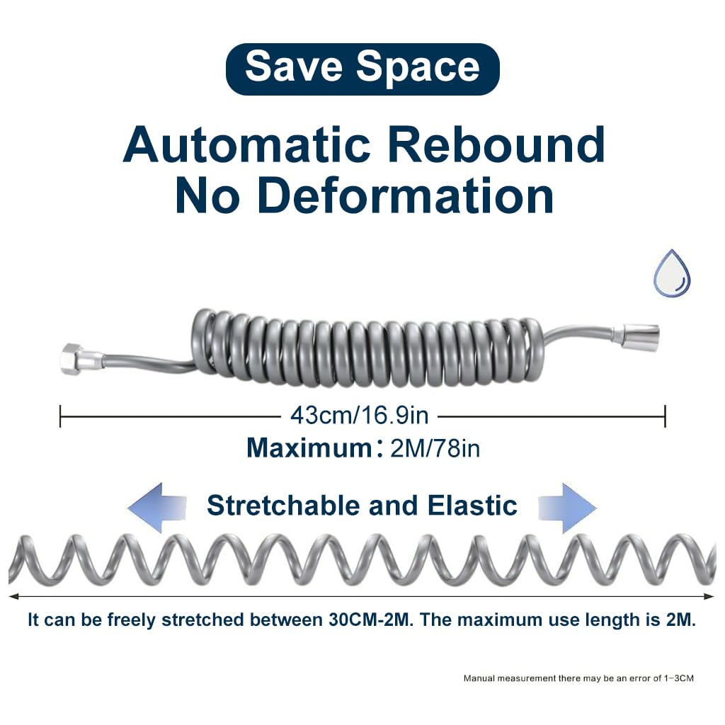 HASTHIP Bidet Sprayer Hose for Shower and Toilet Cleaning with 6.6ft Spring Coil | Stainless Steel Connectors