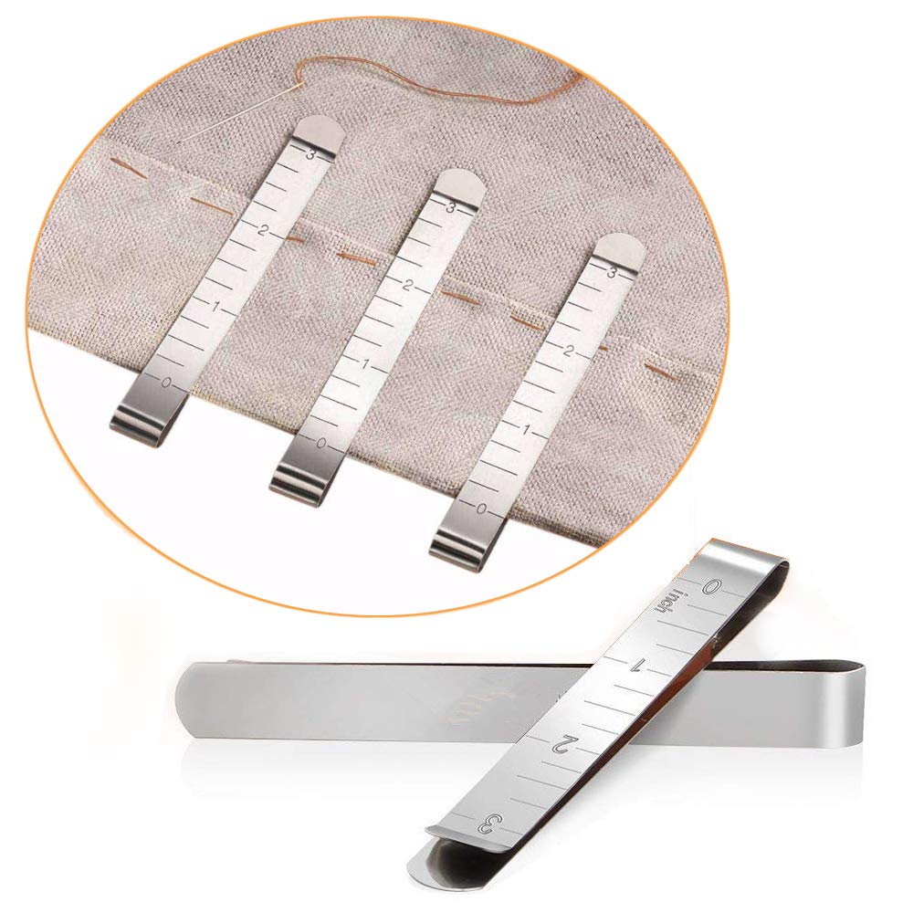 HASTHIP Sewing Clips for Fabric and Quilting with Built In Scale | 20pcs Stainless Steel Set