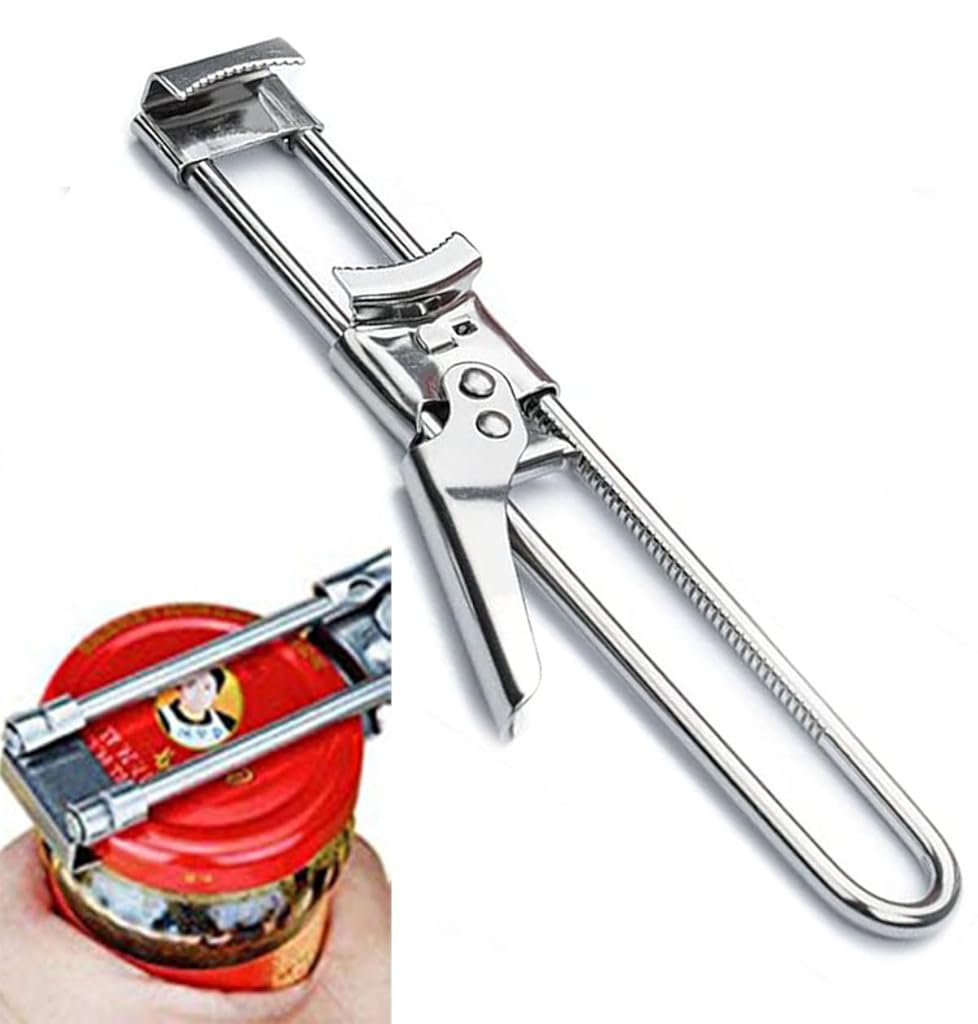 HASTHIP® Master Jar & Bottle Opener, Adjustable Multifunctional Stainless Steel Can Opener Jar Lid Gripper, Manual