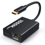 HASTHIP® Adaptador USB C a RJ45 Gigabit Ethernet y Carga 100W PD, Convertidor de Red USB Tipo C 2 en 1 [10/100/1000Mbps], Compatible con MacBook, iPad Pro, iPhone 15, Galaxy S24, Chromebook y Más