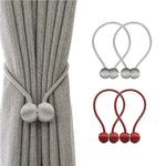 HASTHIP Magnetic Curtain Tiebacks for Home and Office with Strong Nickel Magnet | Red 2 Pack 16in Rope