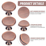 HASTHIP knobs for drawers with 1.29 in round ergonomic grip and brushed brown zinc alloy | 3 piece set