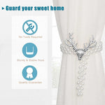 HASTHIP® 4 PCS Curtain Holders Tieback Metal with Classy Small Pearl Elastic Rope for Home Office Hotel Window Drape Decor Gold