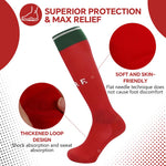 HASTHIP® Sport Compression Football Socks, Portugal Special Edition Football Socks, High Elastic Moisture Wicking Soccer Socks with Striped Cuff, Athletic Over the Calf Dress Socks, Size - M