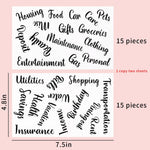 HASTHIP Cash Envelope Sticker Labels for Budget Planner featuring 28 Black Vinyl Decals