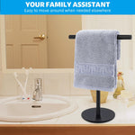 HASTHIP Towel Rack for Countertop featuring T Bar with Stable Base 11.8 in Black Stainless Steel | Modern Bathroom Storage for Face Towels and Paper Rolls