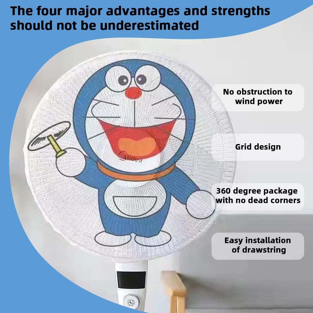HASTHIP Kids Finger Protector Fan Cover for 18 in Pedestal Fan with Drawstring Mesh | Washable Dustproof White Pack of 1