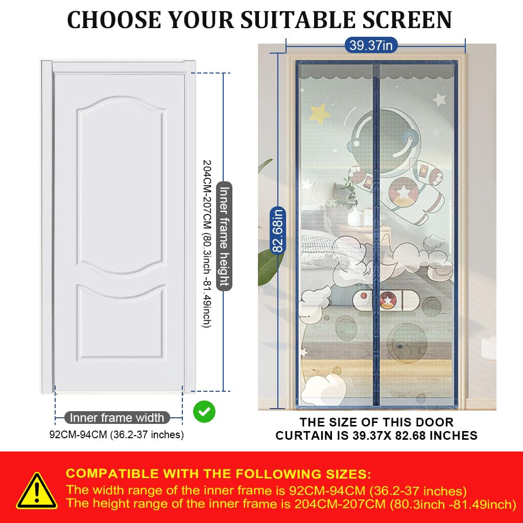 HASTHIP Mosquito Net for Doors 39.4×82.7 in with Magnetic Auto Close Mesh | Washable Polyester Curtain