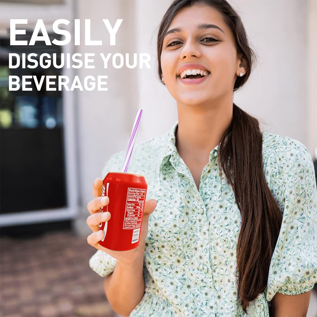 HASTHIP Beverage Can Sleeves 6PCS 335ml with Anti Slip Zip Top Wraps | Elastic Silicone Fit