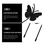 HASTHIP® Metal Plant Support Sticks - 2 Pcs Butterfly Plant Stakes - 12 Inches Plant Garden Stakes - Trellis For Climbing Plants Indoor/Outdoor - Creeper Plant Support for Amaryllis Orchid Lily Rose