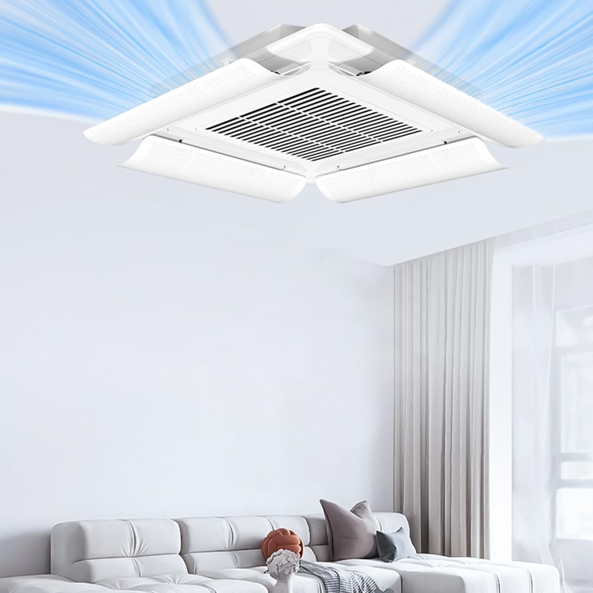 HASTHIP Air Deflector for Ceiling AC with 3000 Hole Condensation Panel 23.6x10.6 in | Adjustable Clip On Design