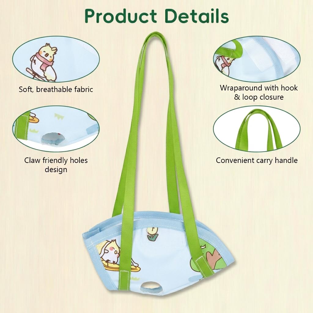 HASTHIP Escape Proof Bird Carrier Harness Bag for Parakeets & Lovebirds XL
