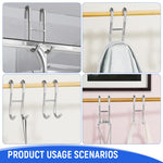 HASTHIP Door Hooks for Kitchen and Bathroom with Dual Hook Design and Stainless Steel | 2Pcs Removable Over Door Hanging Hooks