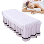 HASTHIP Massage Table Throw for Spa Use with Stripped Pattern 30x74 in | Silk Cotton White