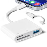 HASTHIP® Lector de Tarjetas USB 3.0 para iPhone y Dispositivos Type C, Lector 3 en 1 Compatible con Tarjetas TF/SD y USB, Sincronización 480Mbps, OTG de Alta Velocidad, Plug and Go
