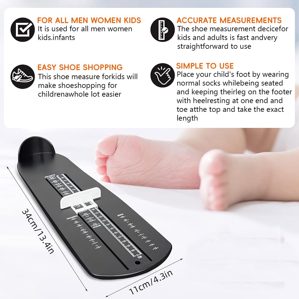 HASTHIP Foot Measuring Device for Kids and Adults with EU and US Sizing | Portable Tool