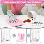 HASTHIP Microfiber Cleaning Cloth for Kitchen with Pre Cut Tear Away Design 15 Count 25x60cm Pink