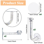 HASTHIP® 4Pcs Headband Holder Stand Scrunchie Organizer, Girls Hair Accessories Organizer Storage, Acrylic Clear Glitter Adhesive Scrunchy Holder Tower Storage for Women Girls