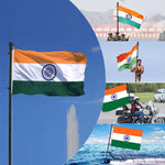 HASTHIP® 150CM Telescoping Metal Flag Pole - Truck Flag Pole Mount Kit - Stainless Steel Hitch Flag Pole Holder - 360° Tangle-Free & Rustproof - Universal Flag Pole for Indian Independence Day