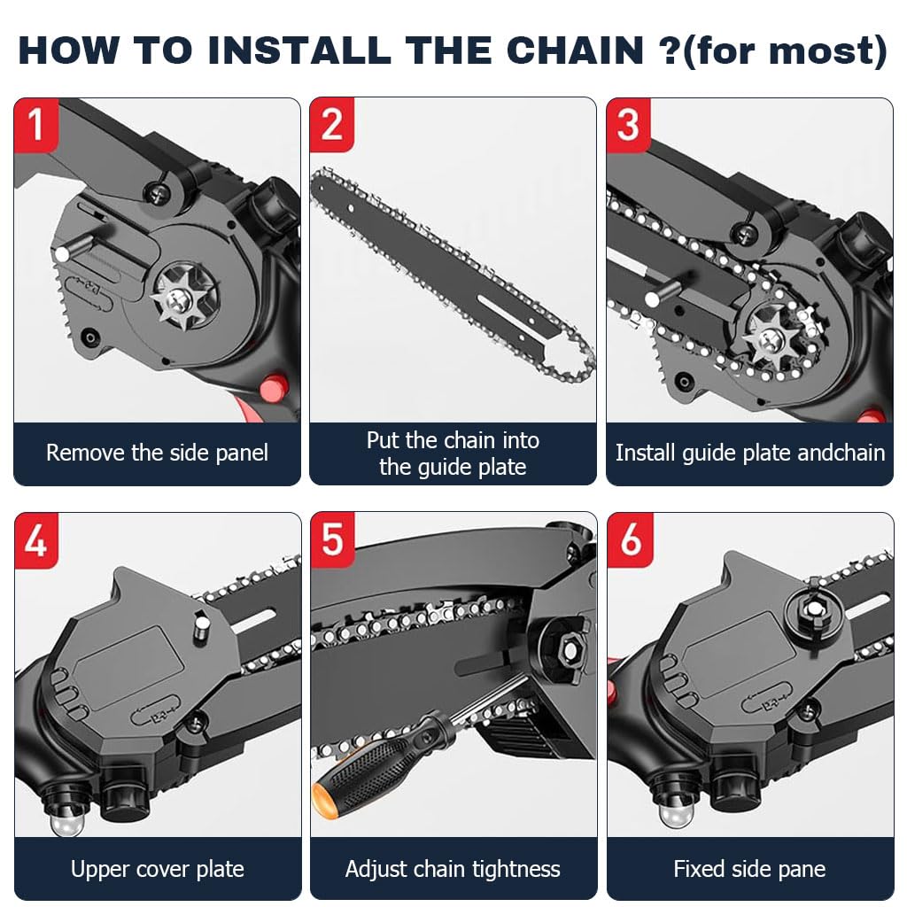 HASTHIP Chainsaw Saw Chain 6 Inch 4PCS for Wood Cutting and Tree Pruning | High‑Grade Steel