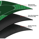HASTHIP Poker Mat for 8 Players with 70.8x35.4 in Rubber Surface and Card Layout | Portable Table Topper