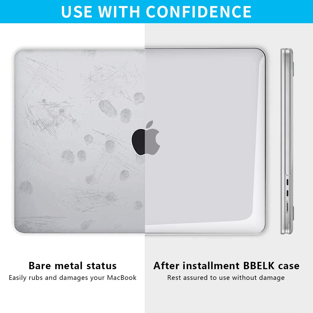 HASTHIP Laptop Case Cover for MacBook Air 13.6 Inch M4 M3 M2 featuring Snap-On Hard Shell | Scratch-Resistant PC Protection