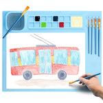 HASTHIP Silicone Craft Mat for Painting and Clay with Magnetic Cleaning Cup | 50×40cm Non-Stick Sheet for Kids Arts and Crafts