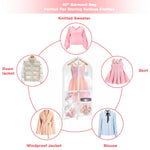 HASTHIP Garment Bags for Dance Costumes with Zippered Pockets 24 x 40 in PVC Cover | Kids Organizer