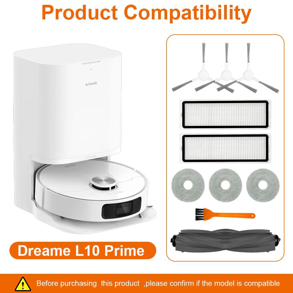 HASTHIP Replacement Parts for Dreame L10 Prime with 9 Pcs Kit including Brushes and Filters