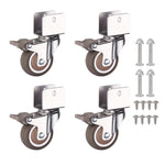HASTHIP® 4PCS U-Shaped Swivel Caster Wheels, Heavy Duty 360° Rotating TPR Wheels, Quiet Rolling Furniture Casters with U-Bracket Mount & Screws for Cart, Shelf, Workbench & DIY Projects