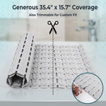 HASTHIP® Bathroom Mats, Suction Cup Shower Mat, 35.4''x 15.7'' Silicone Shower Mats for Bathroom Anti Slip, Anti-Skid Bathroom Safety Mat with Strong Grip, Quick Drain Design for Shower & Bathtub