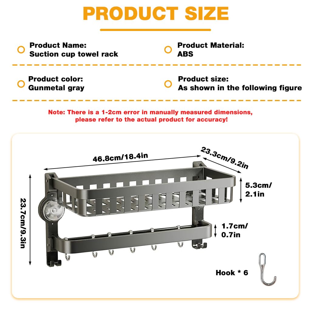 HASTHIP Suction Cup Bathroom Organizer