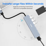 USB HUB 3.0 for PC 8 in 1 USB C HUB for Macbook Pro Air with 2.0/3.0 USB Adapter