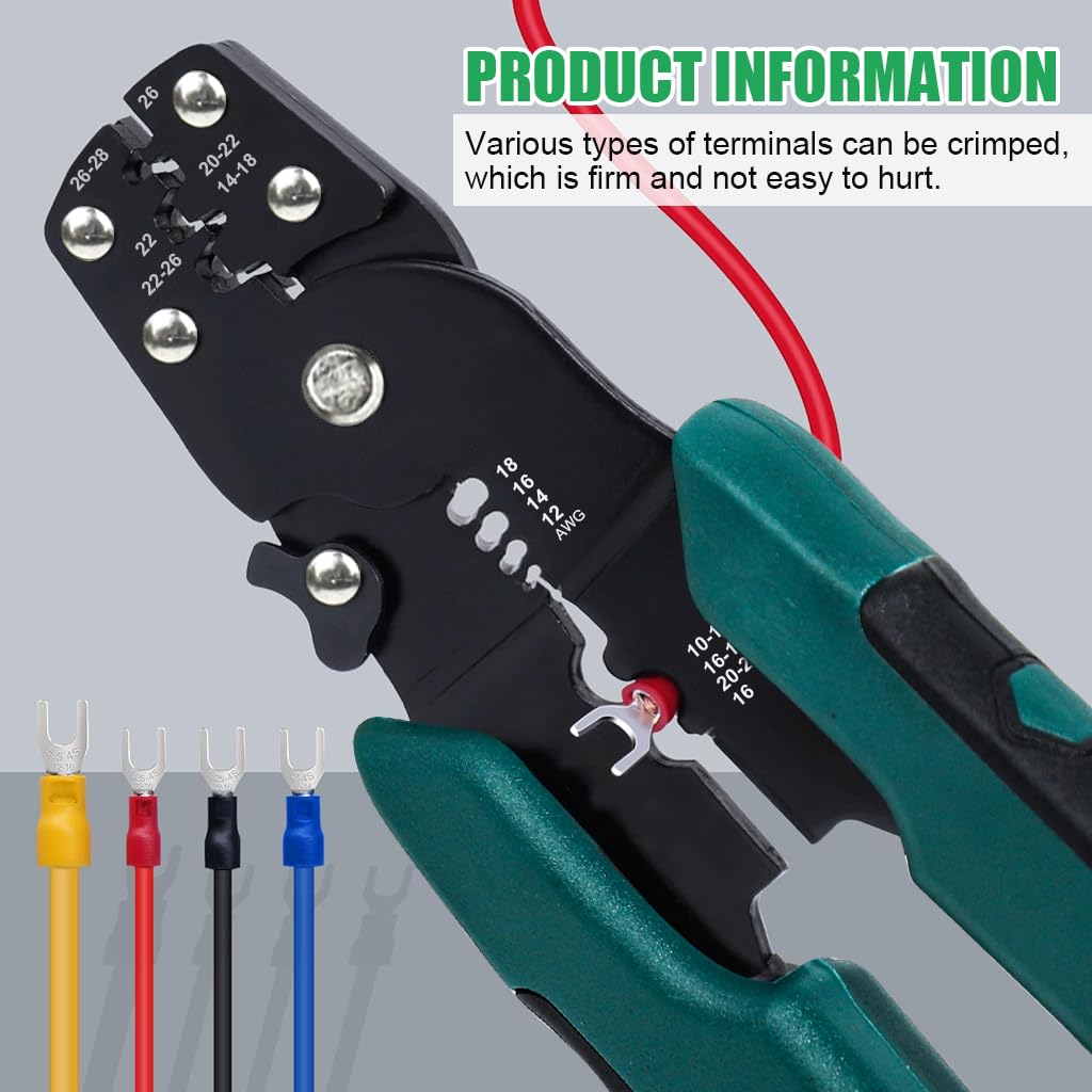 HASTHIP Electrical Crimping Connectors with Wire Crimper Tool 600 pcs 22‑10 AWG Set | Color Coded Insulated Terminals