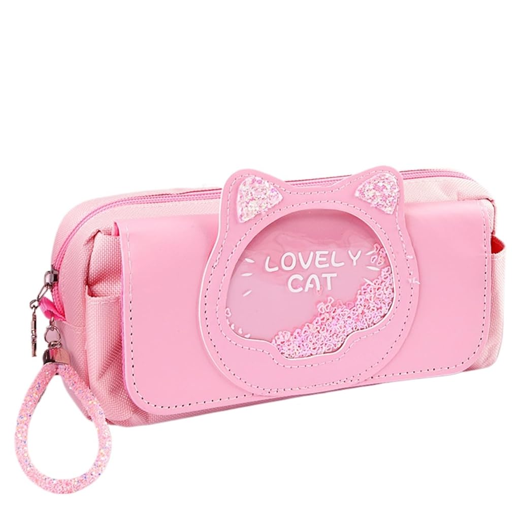 HASTHIP® Cute Cat Pencil Case Quicksand Large