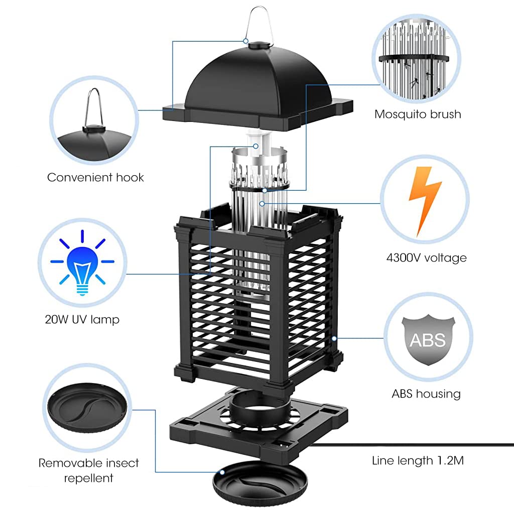 HASTHIP Mosquito Killer Lamp for Home and Offices with 1800V Grid and 120cm Cord | Safe ABS Cover