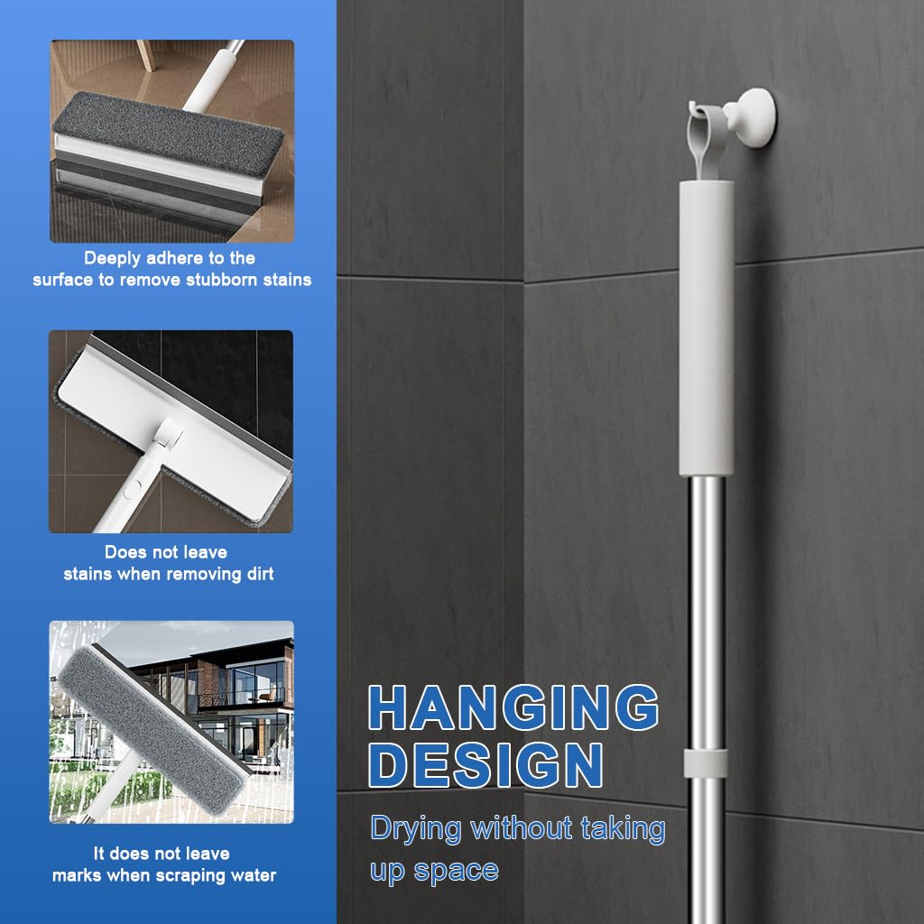 HASTHIP Window Cleaner Wiper for Home and Car with 43 in Long Handle | 2 in 1 Microfiber Mop and Water Squeegee