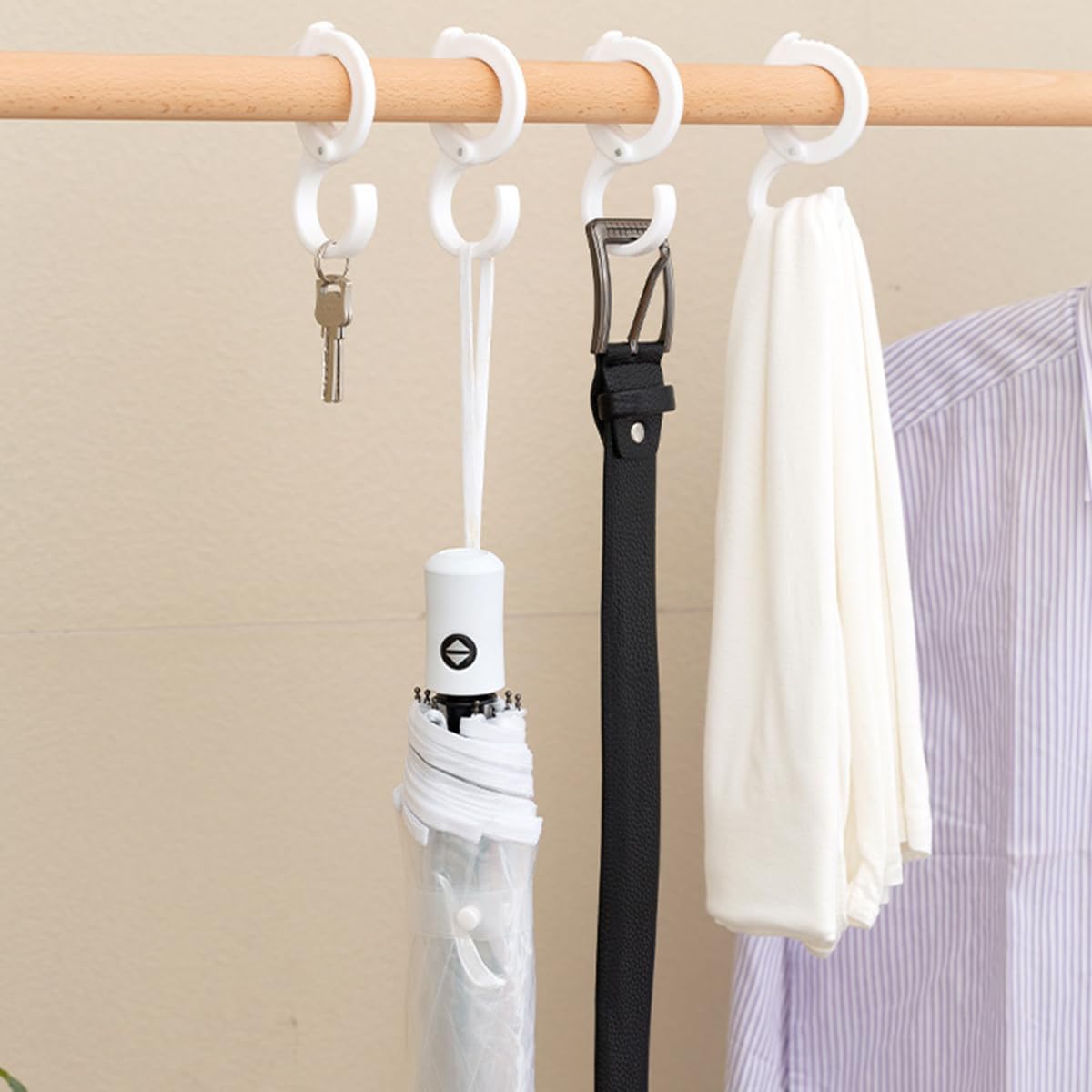 HASTHIP Utility S Hooks for Bike and Household Use with Adjustable Open Loop | 20pcs Plastic Snap-on Design