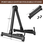 HASTHIP Adjustable Guitar Stand for Acoustic and Electric Bass with Aluminum Tripod | Foldable Portable 2PCS Design