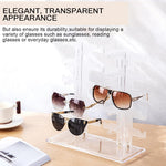 HASTHIP Glasses Display Stand for 10 Pairs featuring Two Row Design and Transparent Plastic | 11.6x12.6x11.4 in Space Saving Organizer