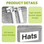 HASTHIP Multi Caps Storage Box for Collectors with Zip-up Roof and Clear Window 42x22x17cm