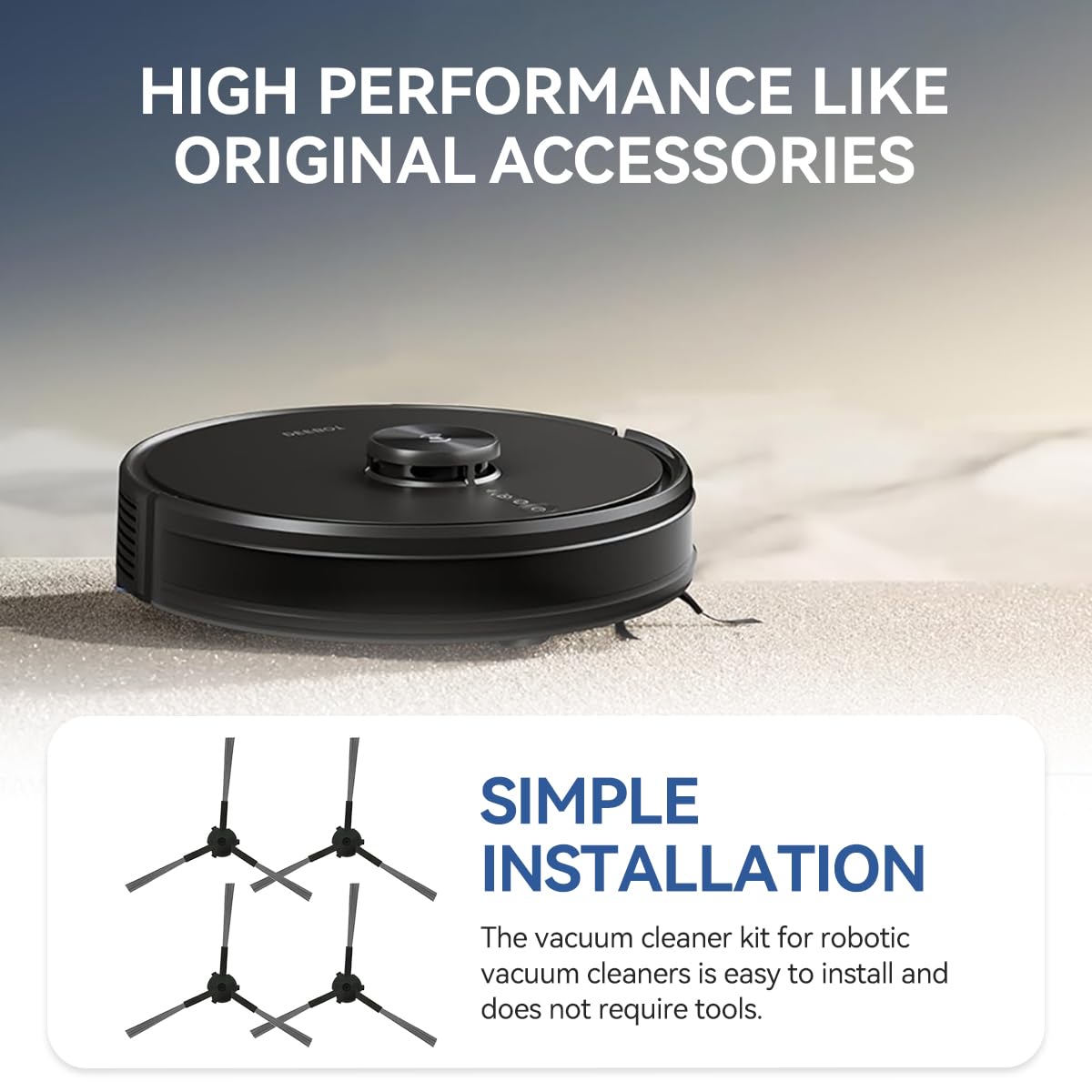 HASTHIP Replenishment Kit for Ecovacs Deebot Y1 and Y1 Pro featuring 4 side brushes | gentle surface care
