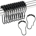 HASTHIP Stainless Steel Curtain Hooks for Shower Curtains featuring Snap-On Design | Set of 12 Golden 6 x 4cm