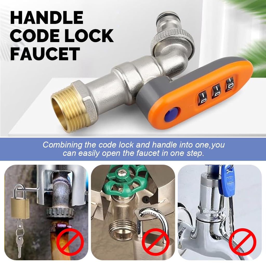 HASTHIP Garden Faucet for Outdoor Use with 4 Digit Lock and Full Copper Construction | 3/4 in NPT Thread