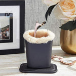 HASTHIP Eyeglasses Holder for Desk with Anti Slip Square Base and Plush Lined PU Leather | 11.6 x 8 x 12 cm
