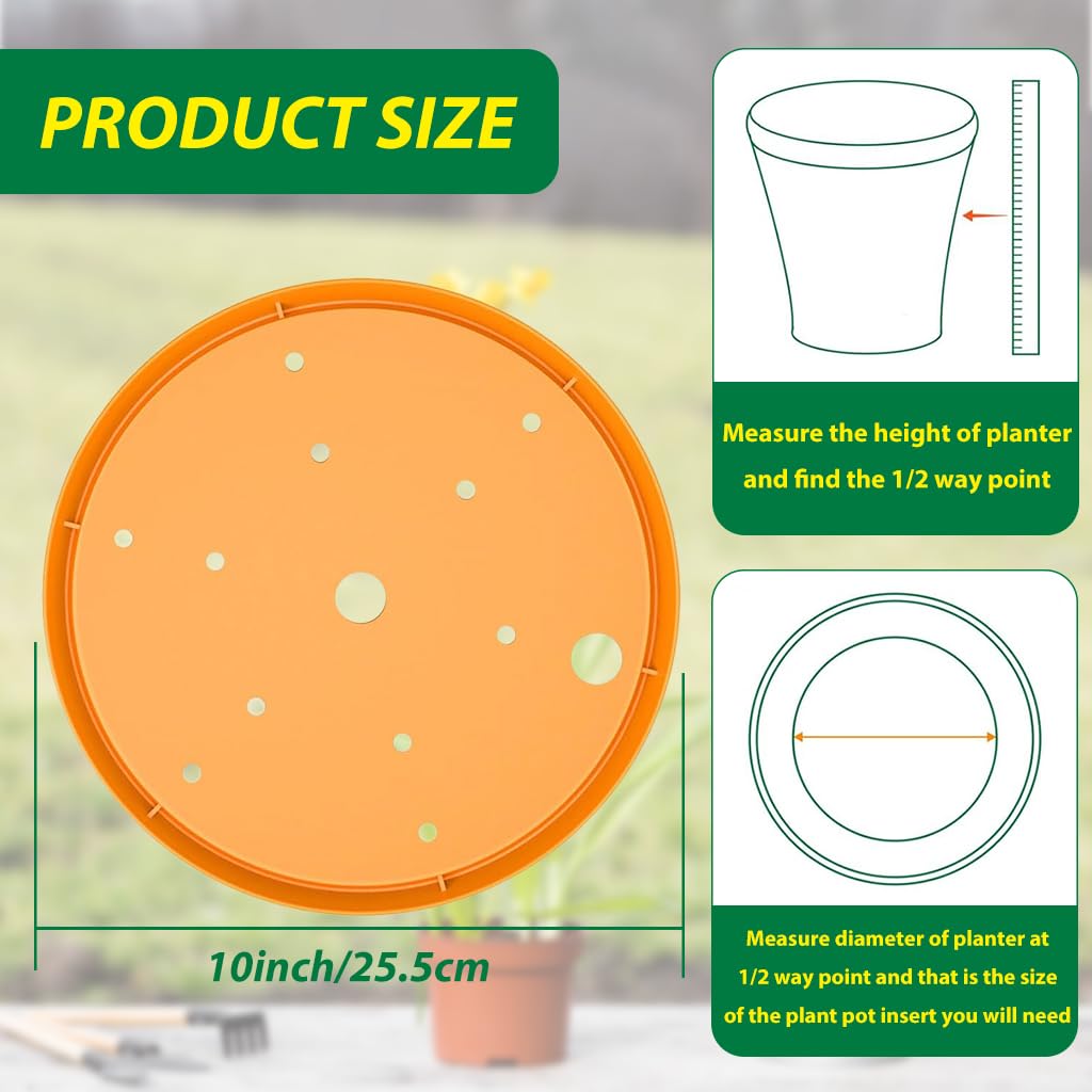 HASTHIP Pot Drain Insert for Planters with Multi Hole Ventilation 25cm Diameter | Prevents Root Rot