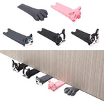 HASTHIP® 5 piezas de topes de puerta de PVC, cuña antideslizante para huecos de 0,2-1'', diseños de cerdito y huellas de perro, protector de piso para hogar y habitaciones infantiles