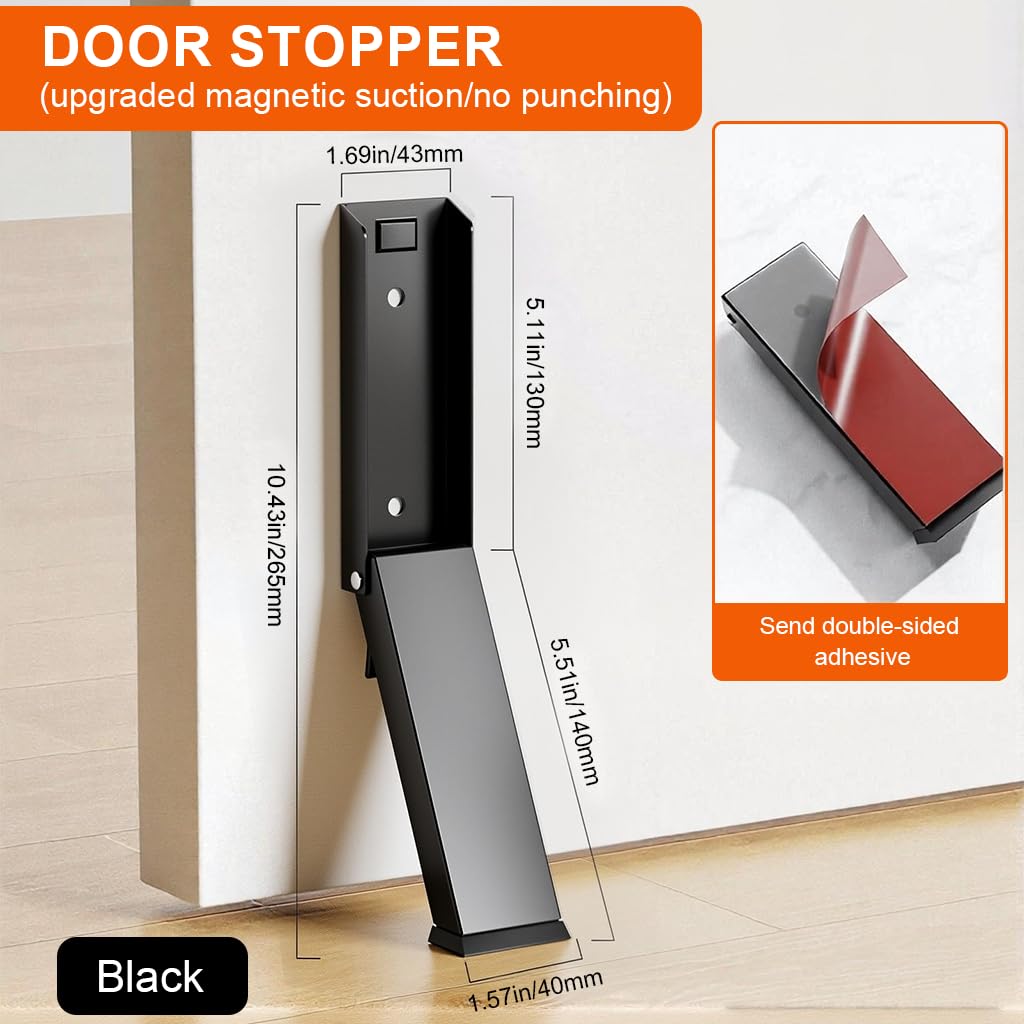 HASTHIP Door Stopper for Home with Spring Loaded Step On Mechanism featuring Stainless Steel and Rubber Build | Hands Free Holder for Office or Hotel